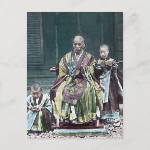 Vintage buddhistische Mönche in Japan 僧 Postkarte
