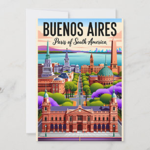 Vintage Buenos Aires Argentinien Retro-Illustratio Feiertagskarte