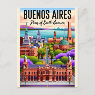 Vintage Buenos Aires Argentinien Retro-Illustratio Postkarte