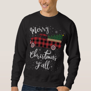 Vintage Buffalo Karo Roter LKW Frohe Weihnachten Y Sweatshirt