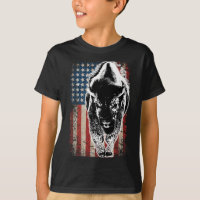 Vintage Büffel Amerikanische Flagge Bison Patrioti