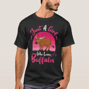 Vintage Büffel Tier Nur Ein Mädchen Das Büffel L T-Shirt