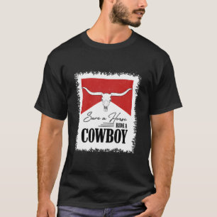 Vintage-Büffelschädel gebleicht Rette ein Pferd Re T-Shirt
