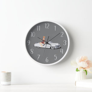 Vintage Buick und Pinup Uhr