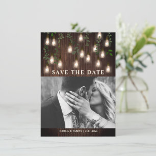 Vintage Bulben Botanische Hochzeit aus rustikalem  Save The Date