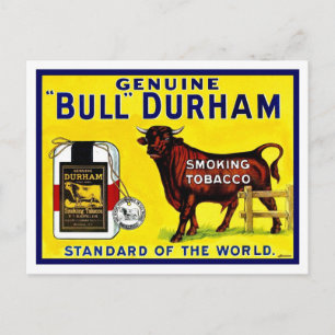 Vintage Bull Durham Tabakwerbung aus den 1890er Ja Postkarte