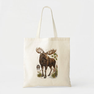 Vintage Bull Moose Feld Guide Wildlife Art Tragetasche