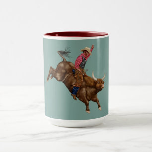 Vintage Bull-Ritter-Cowboy Tasse
