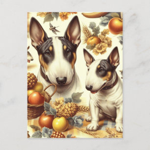 Vintage Bull Terrier-Malerei Postkarte