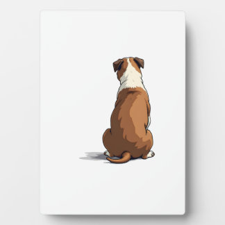 Vintage Bulldog Rear View Illustration Dog Lover G Fotoplatte