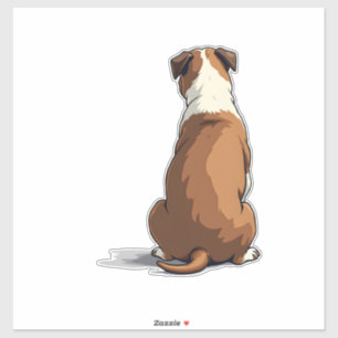 Vintage-Bulldog-Rückansicht-Illustration Hunde-Lie Aufkleber