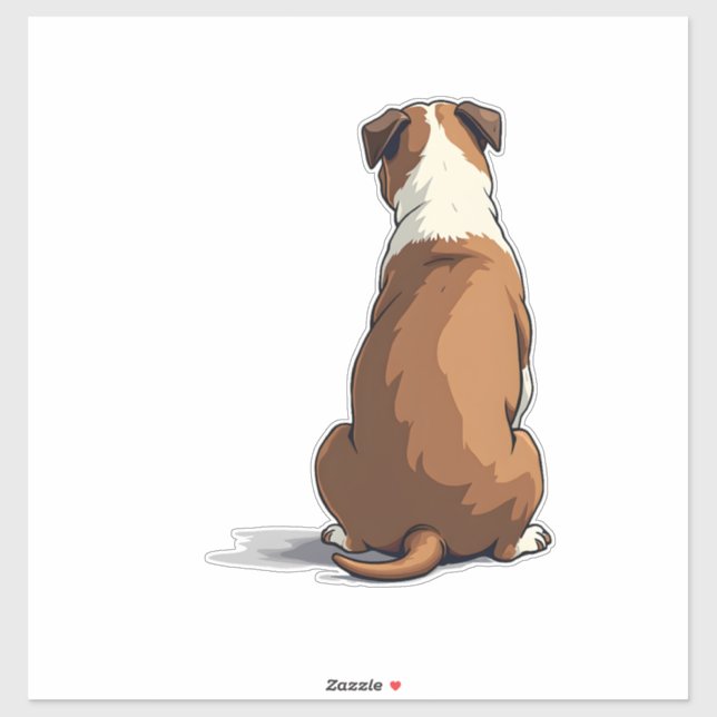 Vintage-Bulldog-Rückansicht-Illustration Hunde-Lie Aufkleber (Blatt)