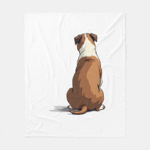 Vintage-Bulldog-Rückansicht-Illustration Hunde-Lie Fleecedecke