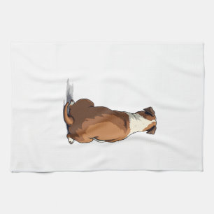 Vintage-Bulldog-Rückansicht-Illustration Hunde-Lie Geschirrtuch