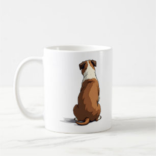 Vintage-Bulldog-Rückansicht-Illustration Hunde-Lie Kaffeetasse