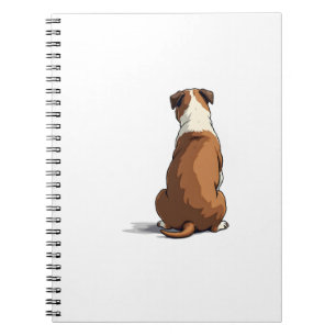 Vintage-Bulldog-Rückansicht-Illustration Hunde-Lie Notizblock