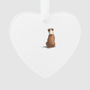 Vintage-Bulldog-Rückansicht-Illustration Hunde-Lie Ornament