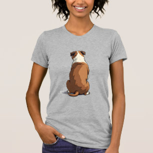 Vintage-Bulldogge-Rückansicht-Illustration Hunde-L T-Shirt