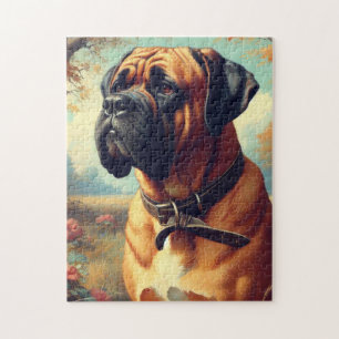 Vintage Bullmastiff-Malerei Puzzle