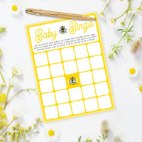 Vintage Bumblebee Baby BINGO Babyduschkarte