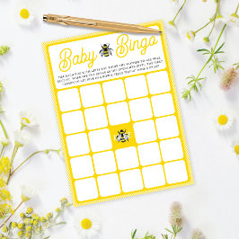 Vintage Bumblebee Baby BINGO Babyduschkarte Einladung