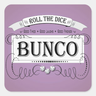 Vintage Bunco Design Quadratischer Aufkleber