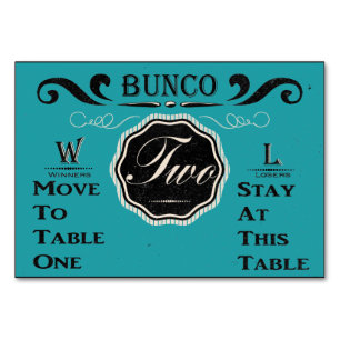 Vintage Bunco Table Card - #2 Tischnummer