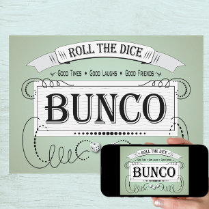 Vintage-Bunco-Würfel-Einladung Einladung
