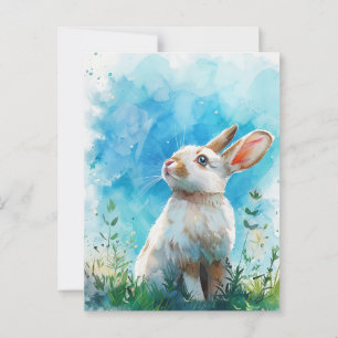 Vintage Bunny Painting Postcard Postkarte