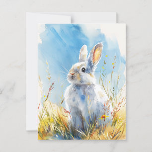 Vintage Bunny Painting Postcard Postkarte