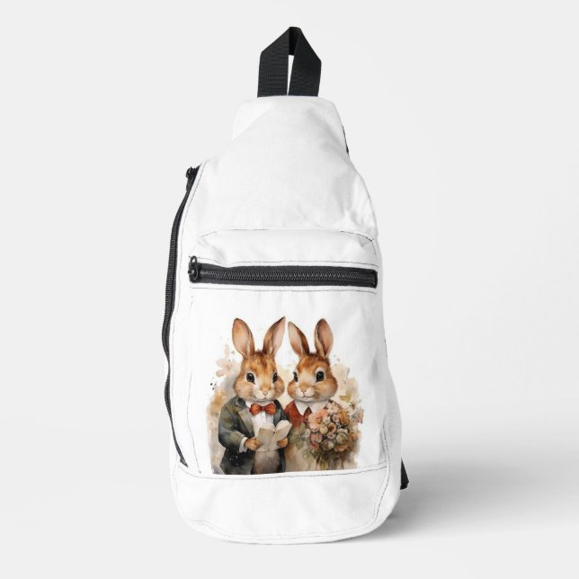 Vintage Bunny Sling Tasche (Vorderseite)