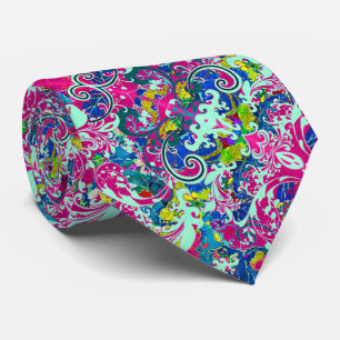 Vintage bunte abstrakte Blüte Krawatte