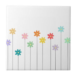 Vintage bunte Blume Fliese