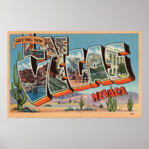 Vintage bunte Grüße von Las Vegas Nevada Poster
