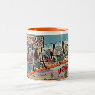 Vintage bunte Grüße von Las Vegas Nevada Zweifarbige Tasse