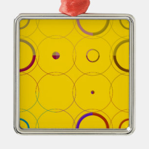 Vintage Bunte Retro-Pop-Art-Ornamente Silbernes Ornament