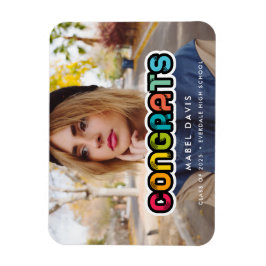 Vintage bunte Typografie Foto Abschluss Magnet