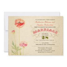 Vintage bunte typografische Hochzeitseinladung