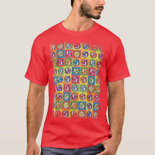 Vintage Bunte Volleyball Niedlich Colorsplash Ball T-Shirt