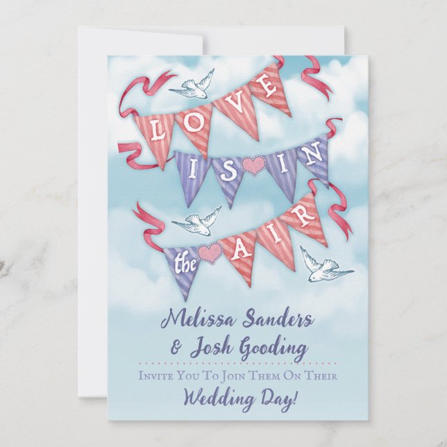 Vintage Bunting Wedding Invitations  Einladung (Vorderseite)