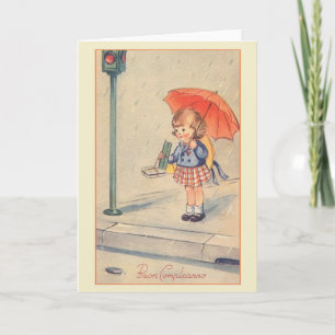 Vintage Buon Compleanno italienische Geburtstagska Karte