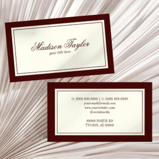 Vintage-Burgund-Wein-Alter-Geld-Stil individuell Visitenkarte