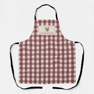 Vintage Burgund Weinachts-Gingham Schürze