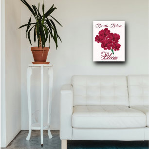 Vintage-Burgunder-Anemone-Blumen - Atmen, Glauben Acrylschild