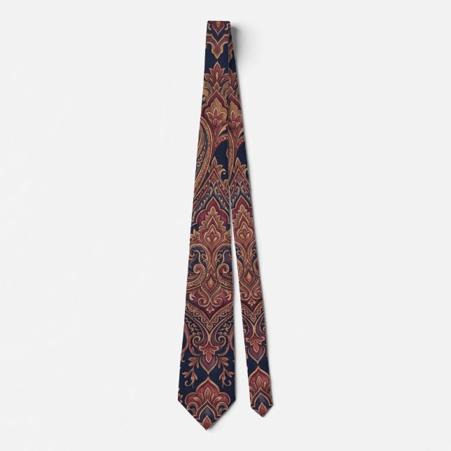 Vintage Burgunder Paisley Krawatte (Vorderseite)