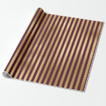 Vintage Burgunder Rot und Gold Streifen Geschenkpapier<br><div class="desc">Paris Vintag grunge bordeauxrot und goldgestreiftes Muster Packpapier.</div>
