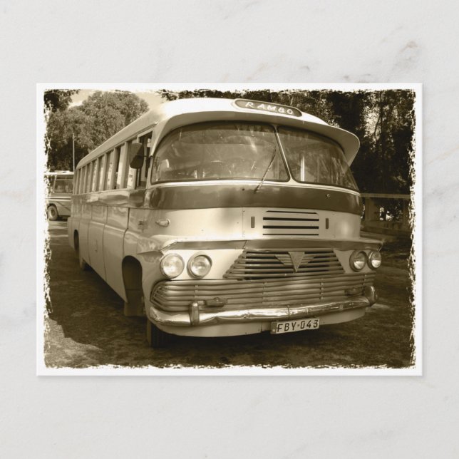Vintage Bus at Malta Postkarte (Vorderseite)