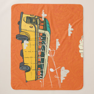 Vintage Bus: Wolken-Textur-Hintergrund Sherpadecke