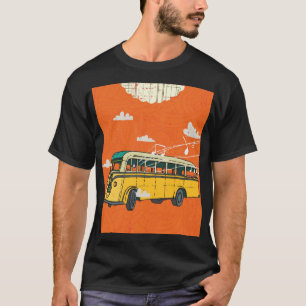 Vintage Bus: Wolken-Textur-Hintergrund T-Shirt