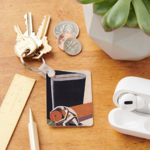 Vintage Business, Art‑Deco‑Stoff Schlüsselanhänger